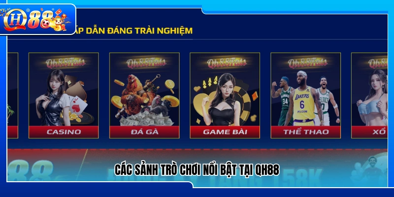 Danh mục sảnh trò chơi tiêu biểu trong hệ thống 